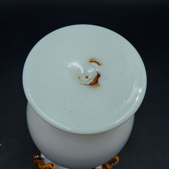 Milk Glass Vase Ruffled Top Pink Cased Gold Crest 7 Inch Stevens & Williams? - Picture 7 of 8